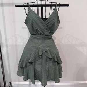 Elegant Green Plaid Dress by Trixxi S